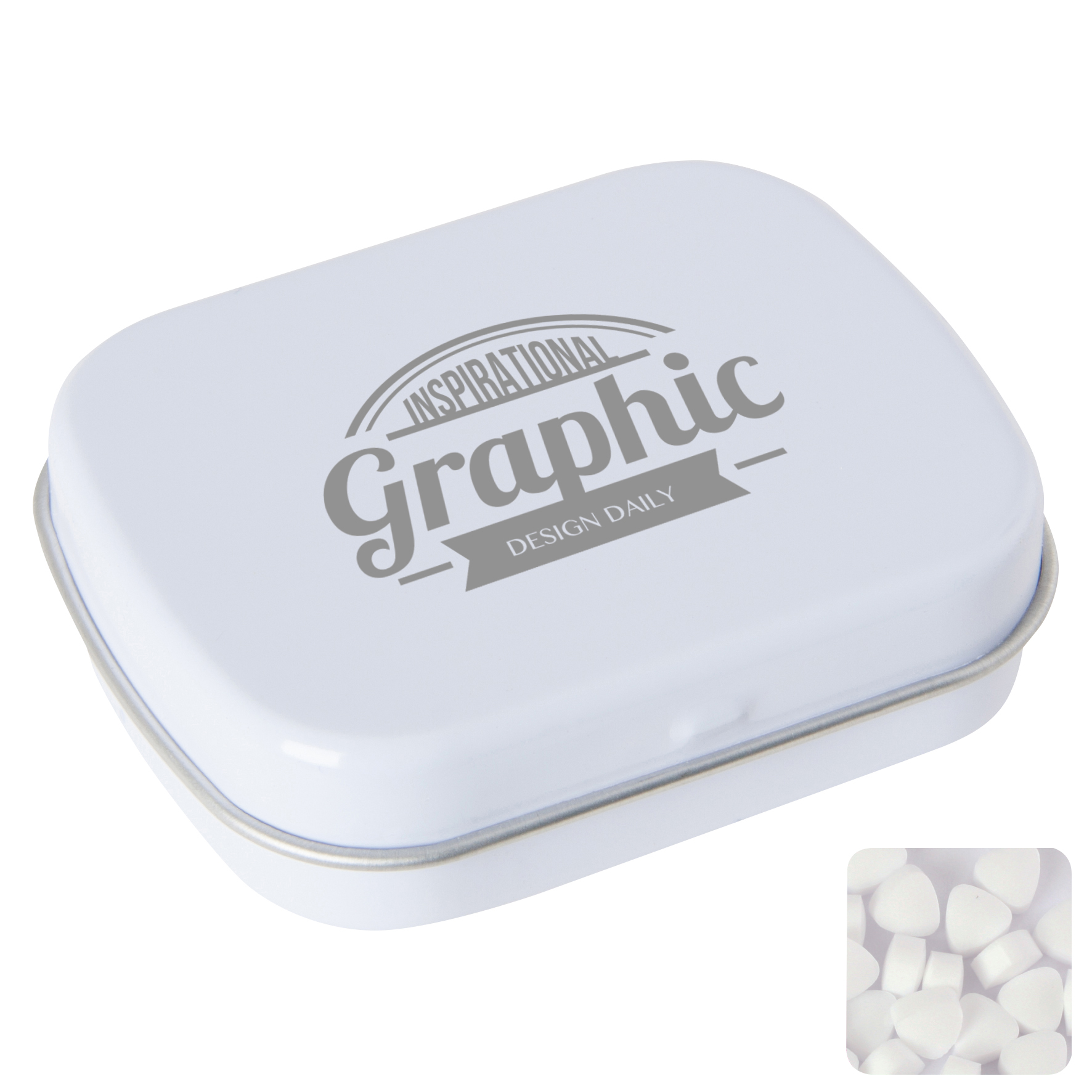 Picture of Flat hinged tin with sugar free mints
