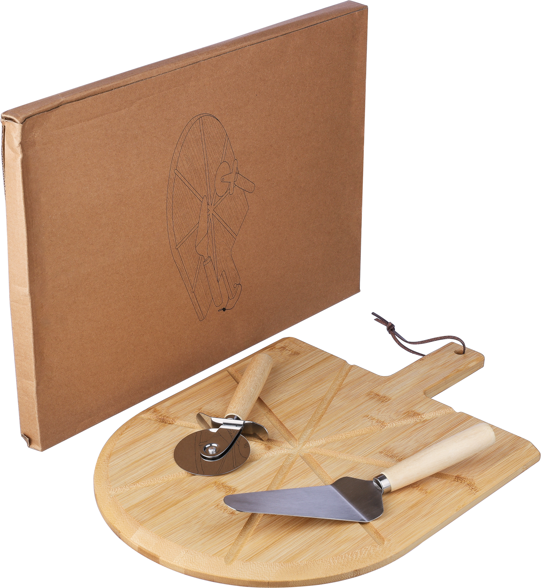 Picture of Bamboo pizza board set (3pc)
