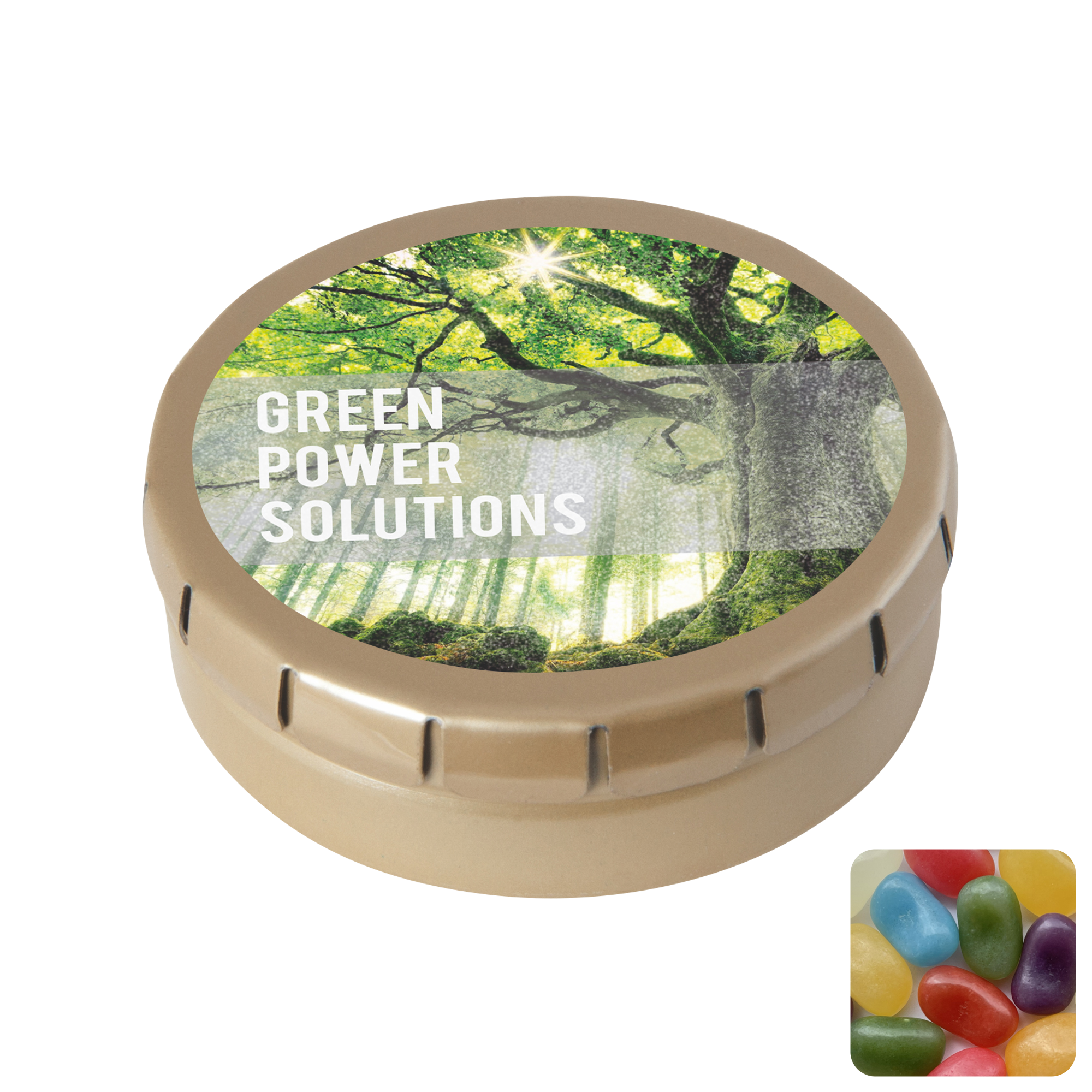 Picture of Round click tin with jelly beans