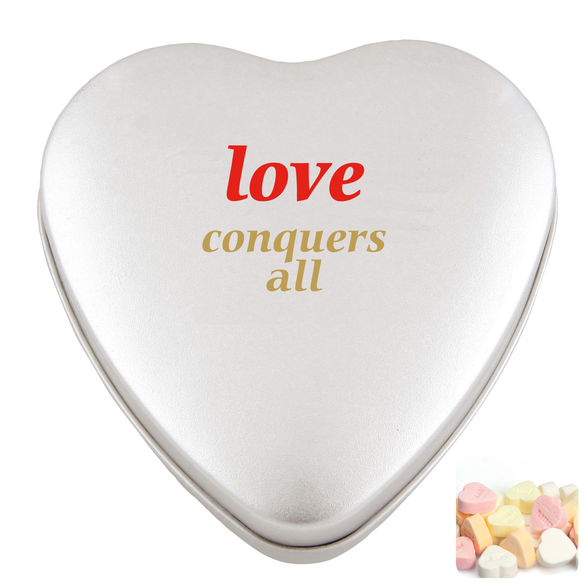 Picture of Large heart tin with fruit heart sweets
