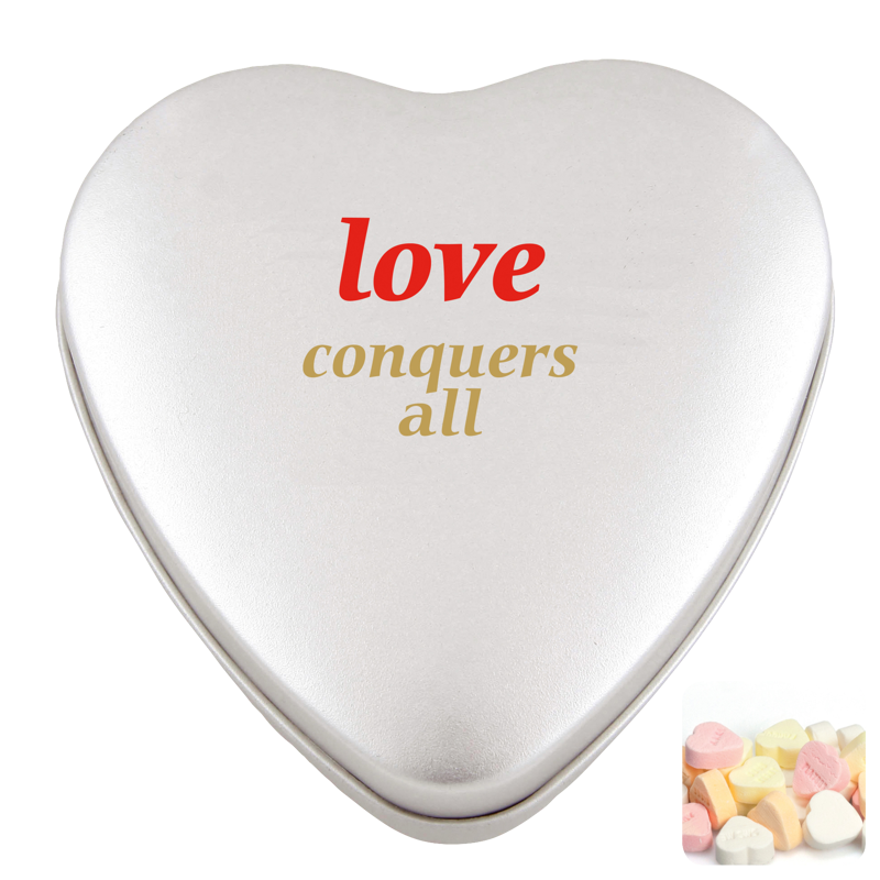 Large heart tin with fruit heart sweets CX0192_032 (Silver)