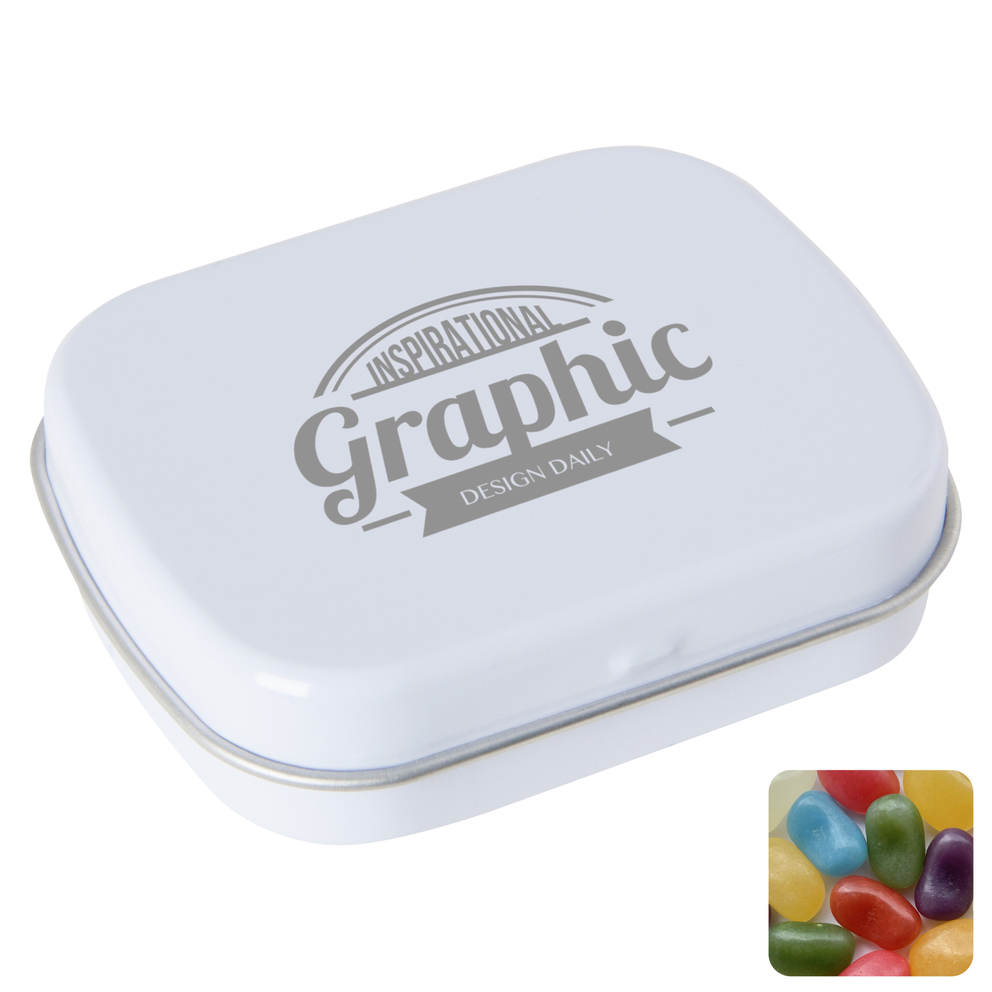 Picture of Flat hinged tin with jelly beans