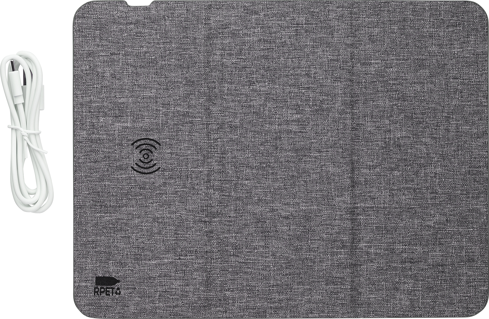 Picture of RPET wireless charger mouse mat/phone stand