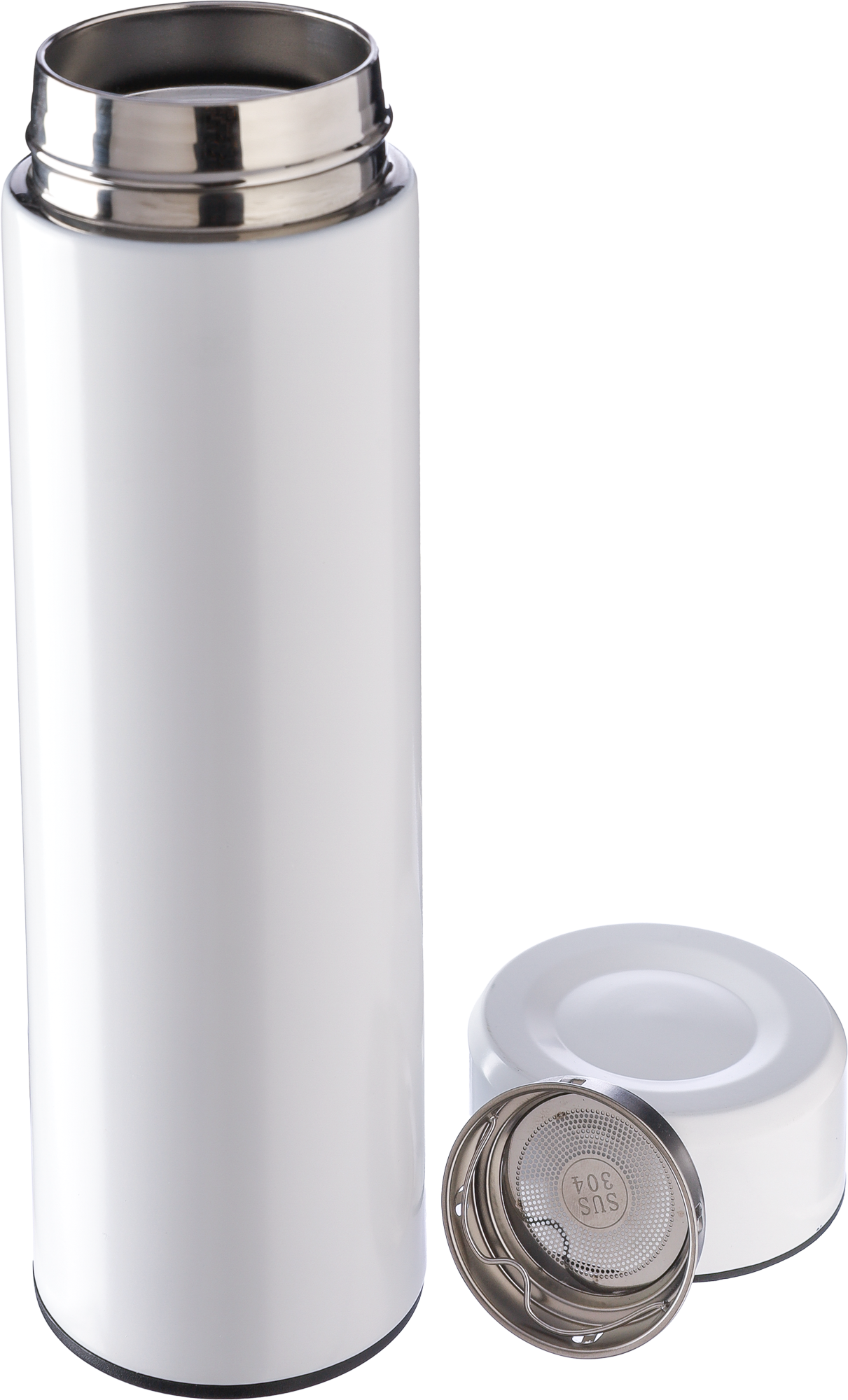 Picture of Stainless steel double walled flask with tea strainer (425ml)