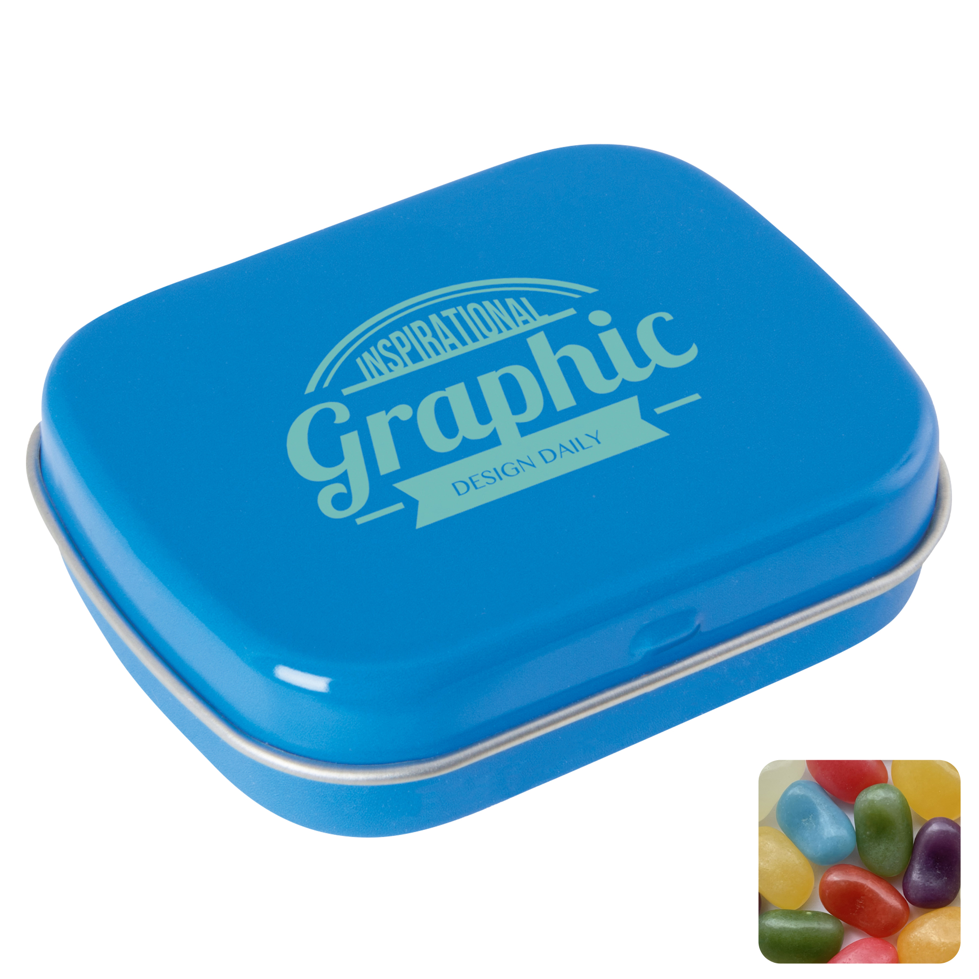 Picture of Flat hinged tin with jelly beans