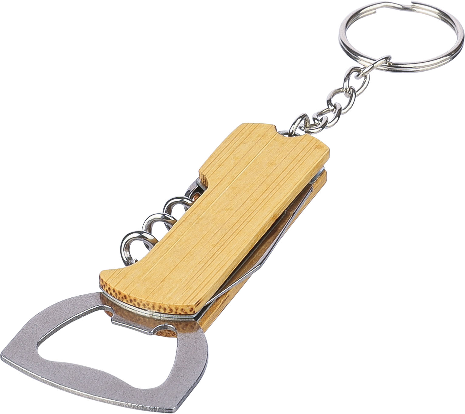 Picture of Bamboo bottle opener keyring