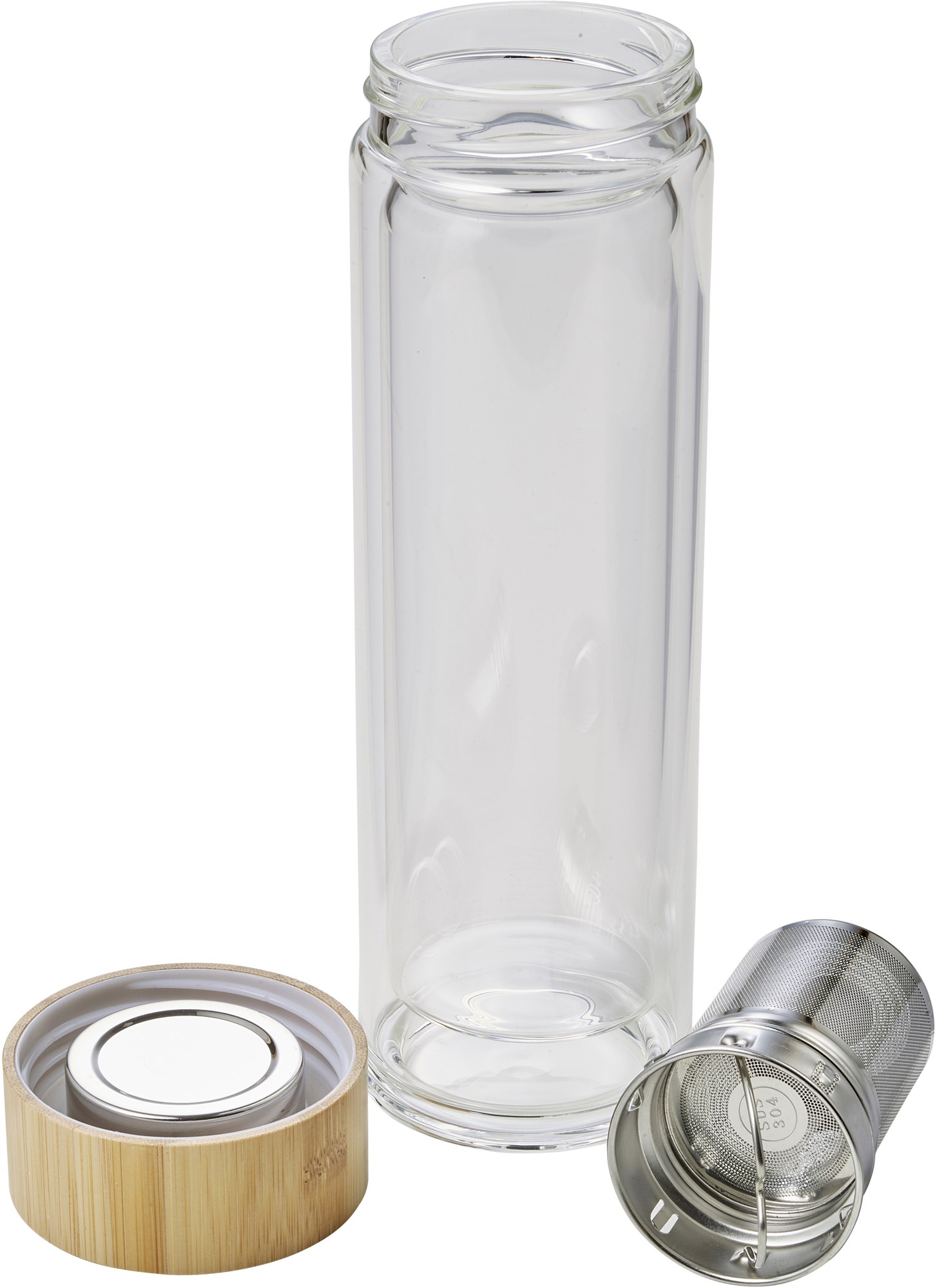 Picture of Glass and bamboo bottle with tea infuser (420ml)