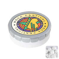 Round click plastic pot with sugar free mints CX0141_027 (Light grey)