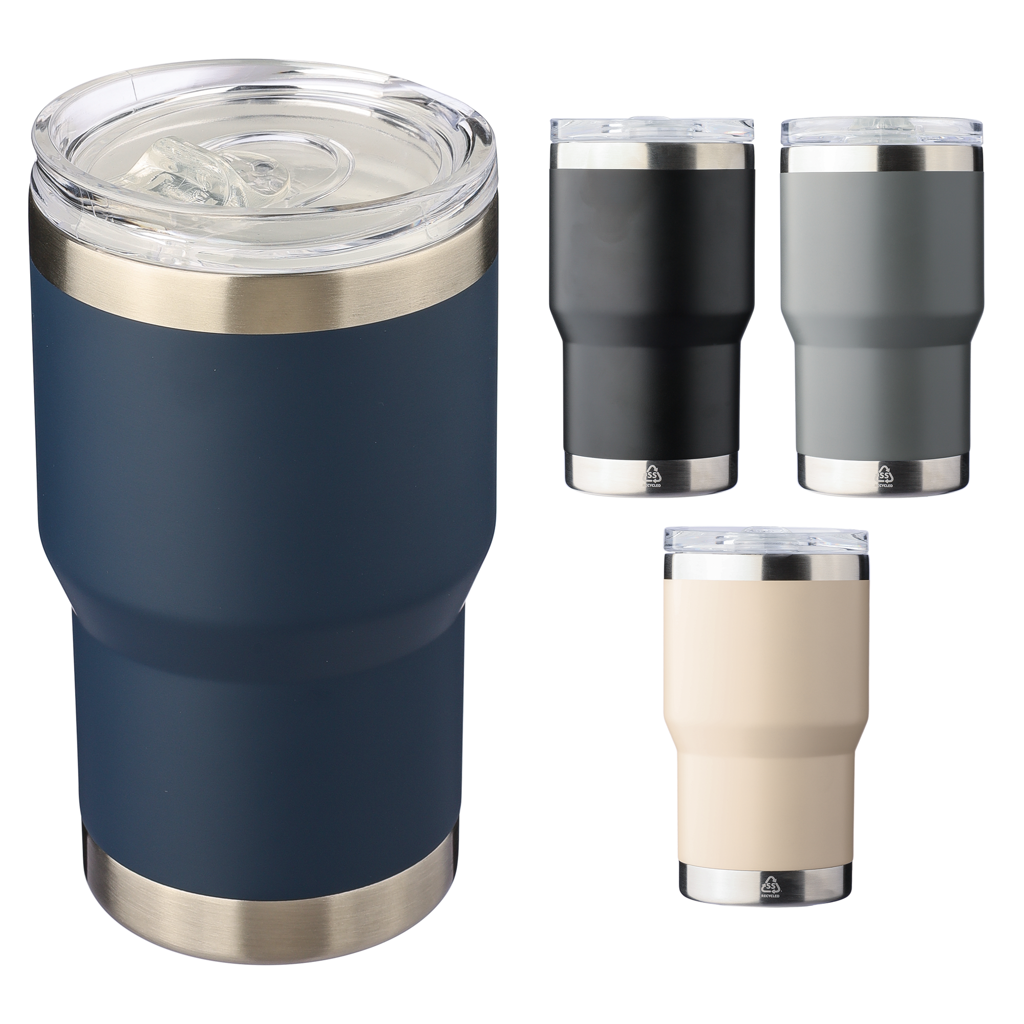 Picture of Recycled stainless steel double walled travel mug (350ml)