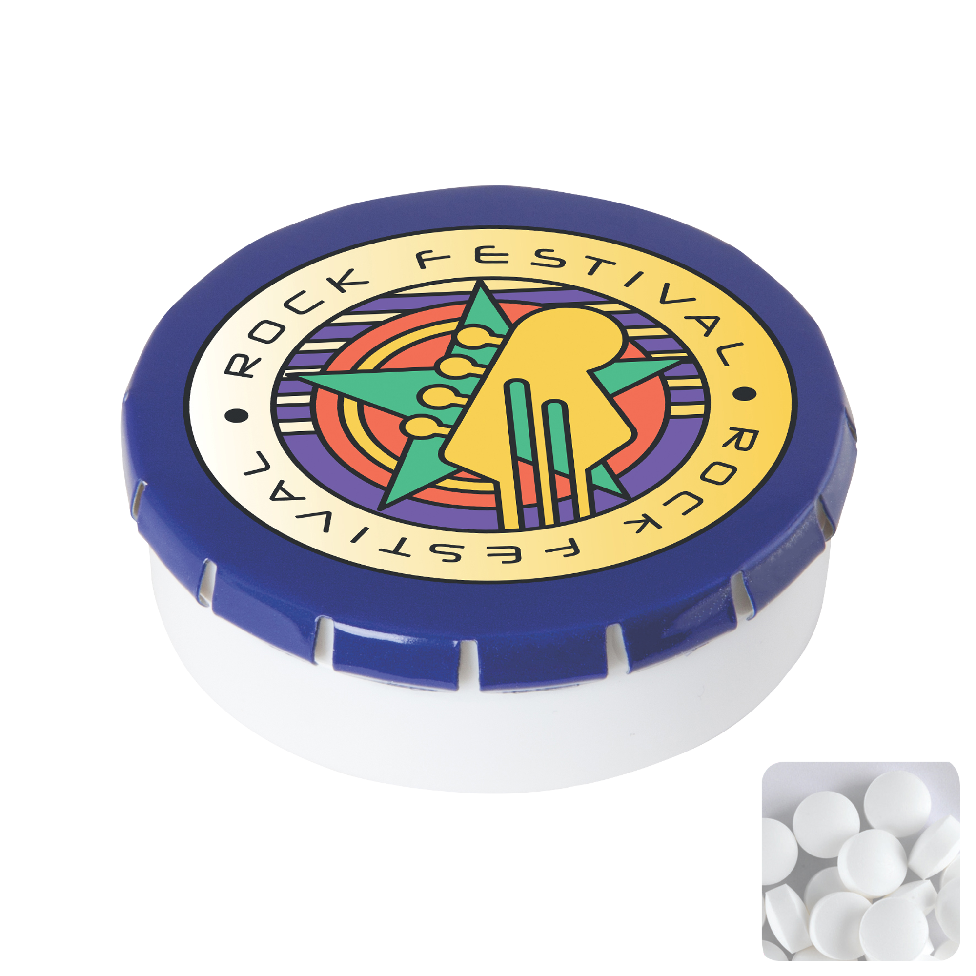 Picture of Round click plastic pot with sugar free mints