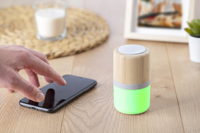Plastic and bamboo wireless speaker 674852_lif