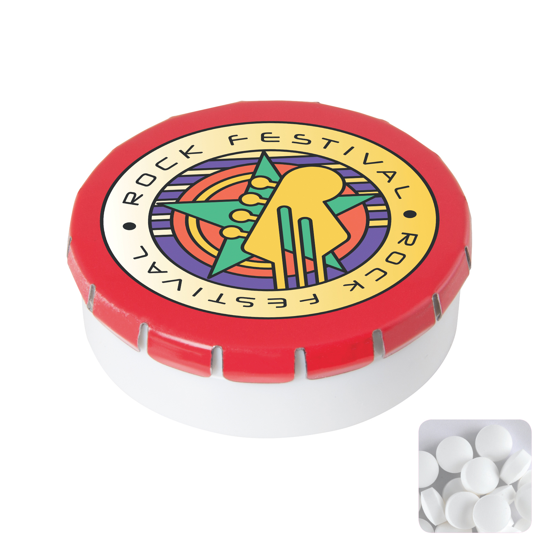 Picture of Round click plastic pot with sugar free mints