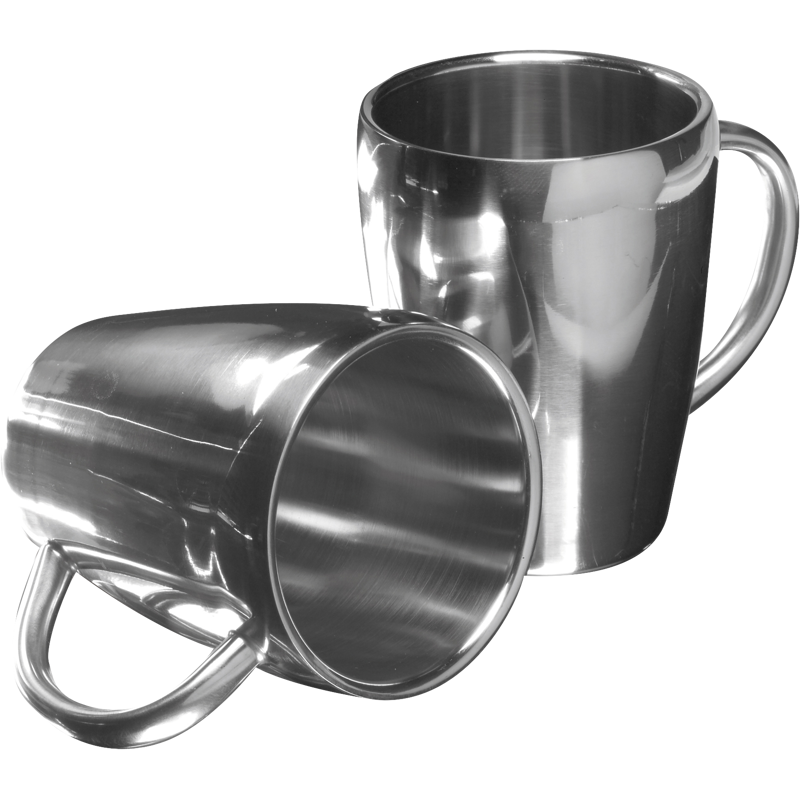 Set of two steel mugs 4665_032 (Silver)