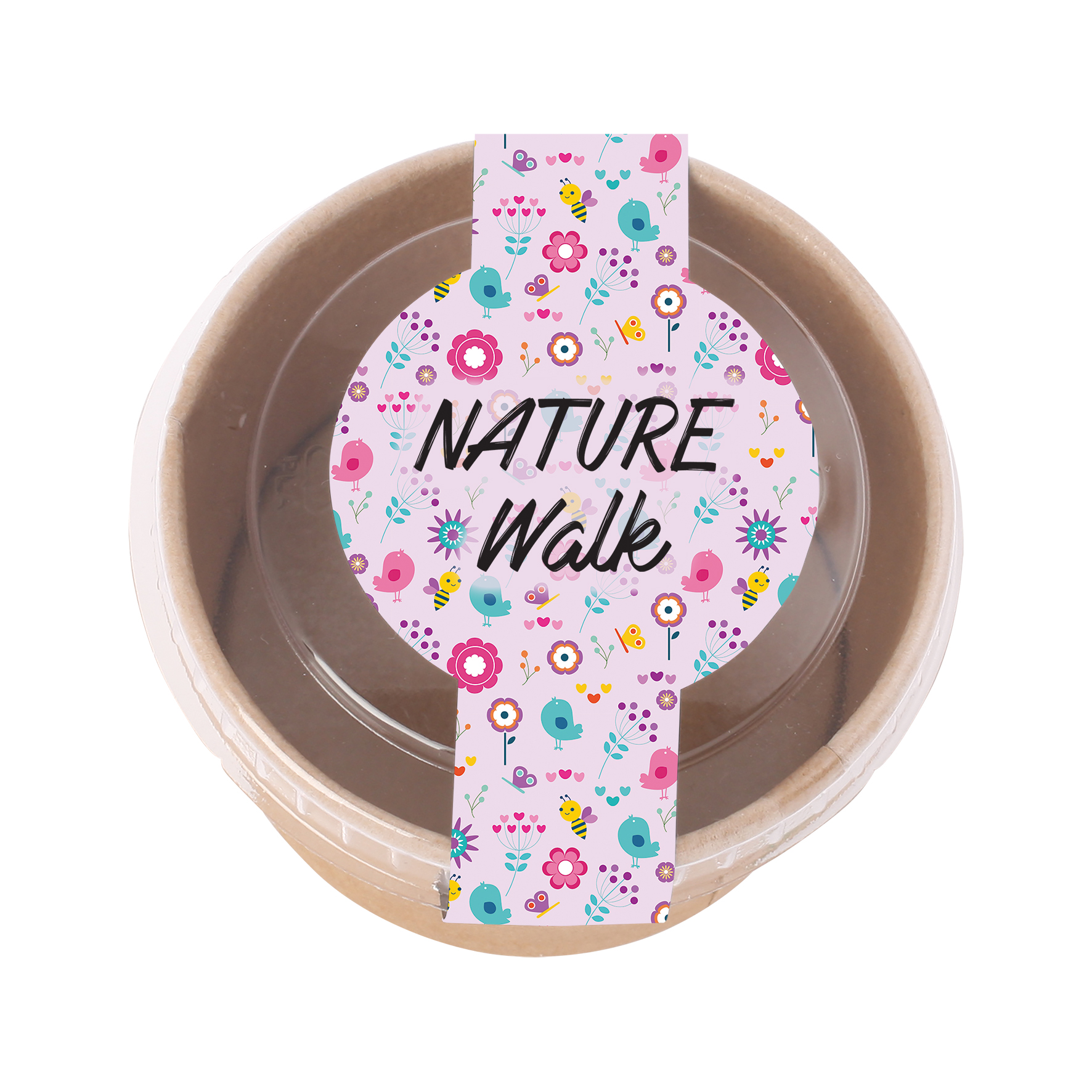 Picture of Kraft cardboard tub with fruit heart sweets (90ml)