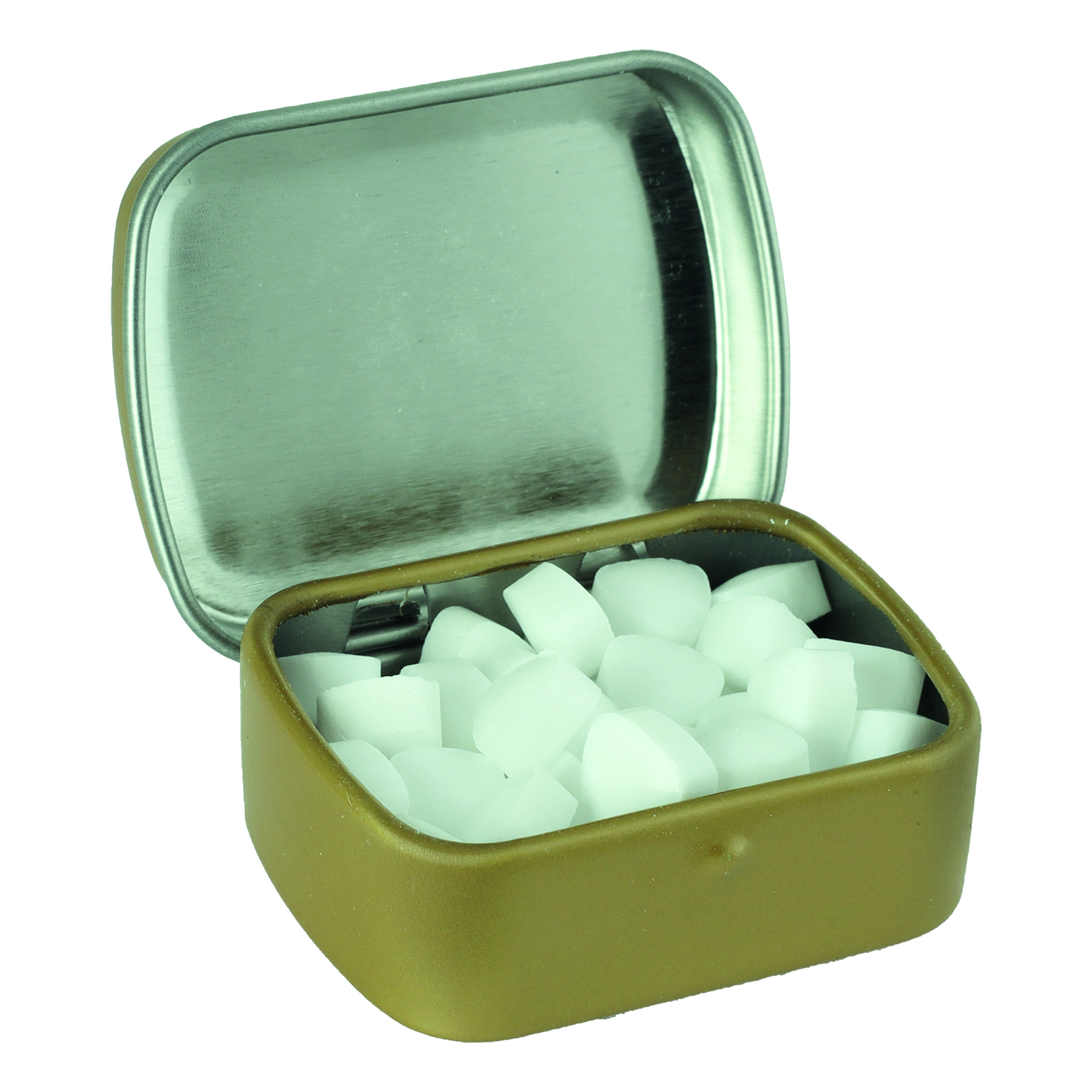 Picture of Small flat hinged tin with sugar free mints