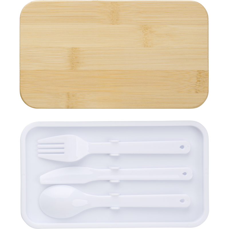 Double lunch box with Bamboo lid 966040_002 (White)