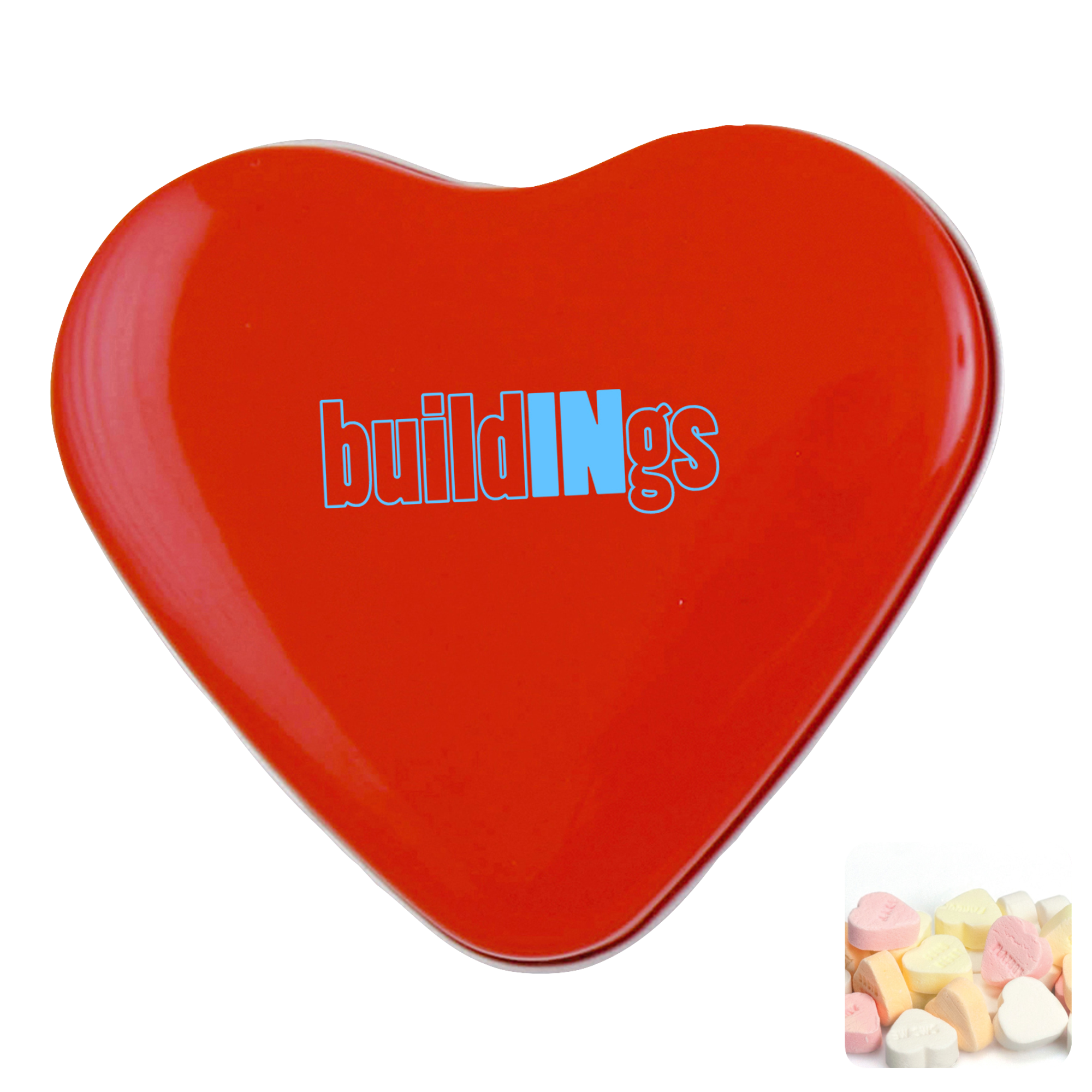 Picture of Heart tin with fruit heart sweets
