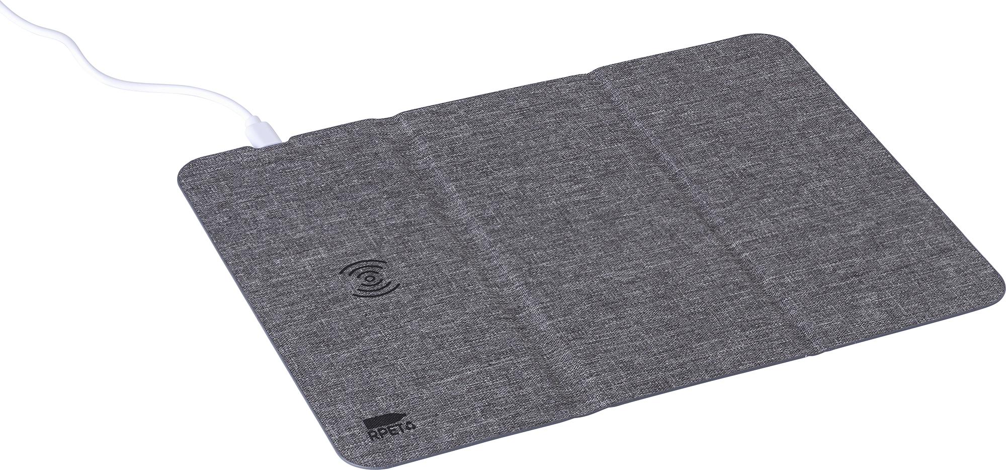 Picture of RPET wireless charger mouse mat/phone stand