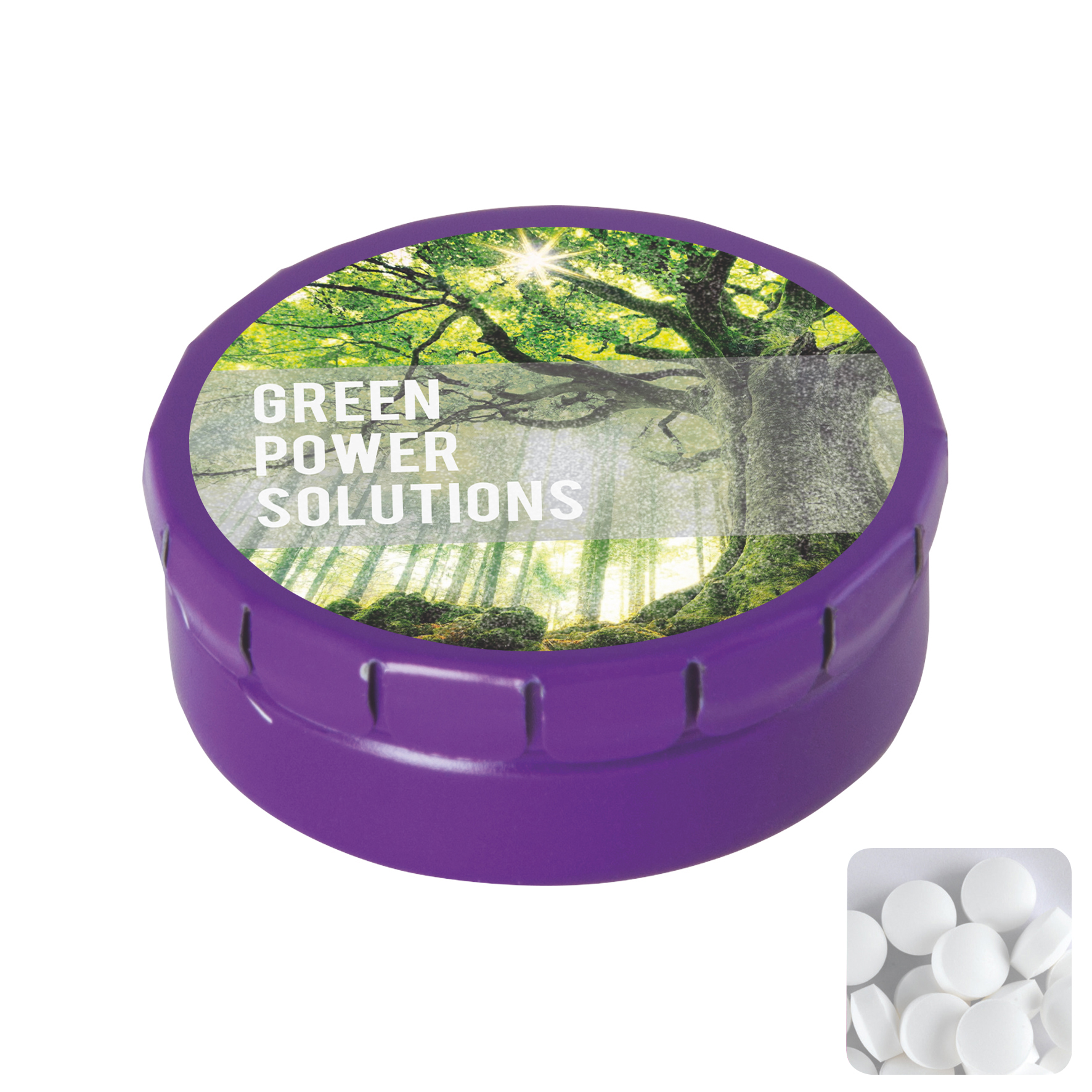 Picture of Round click tin with dextrose mints
