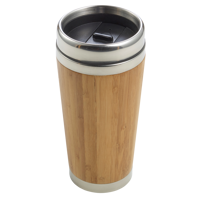 Bamboo double walled travel mug (400ml) 8947_011 (Brown)