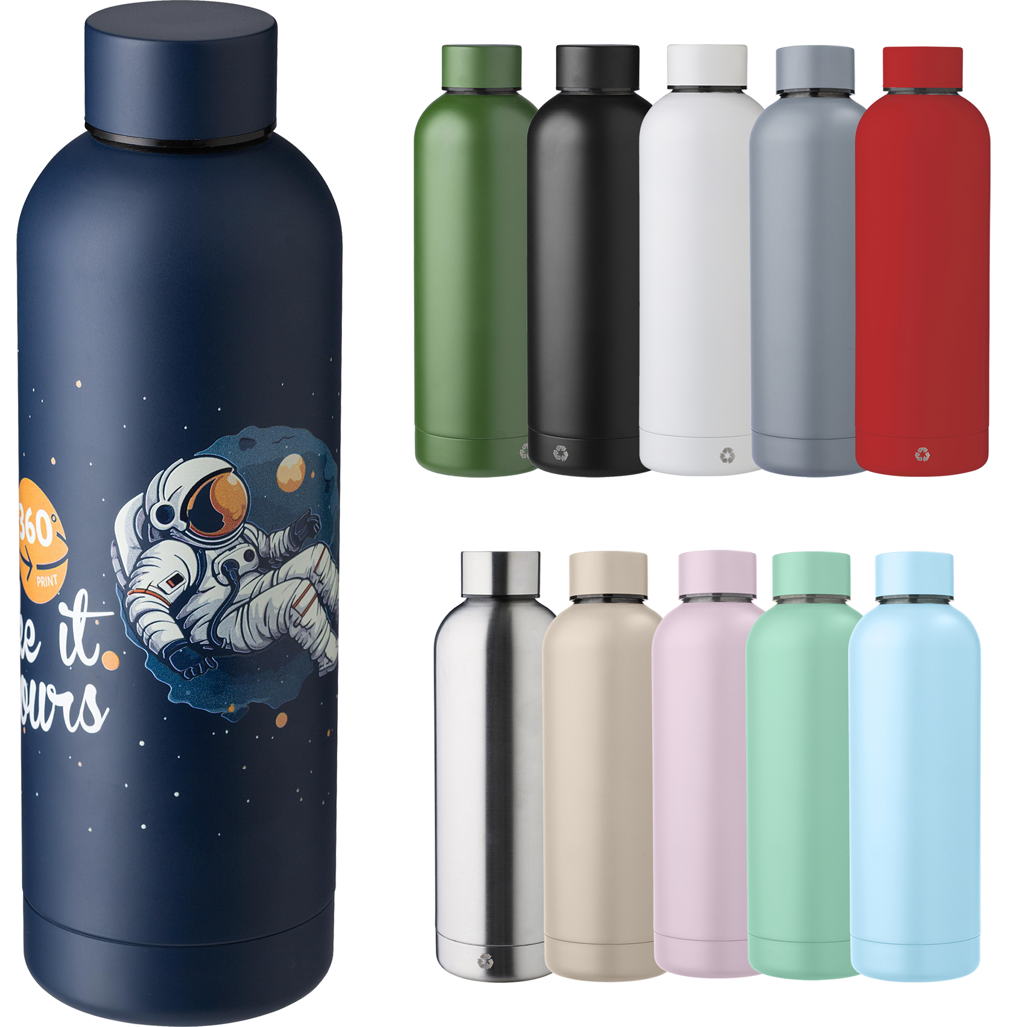 Picture of Recycled stainless steel double walled bottle (500ml)