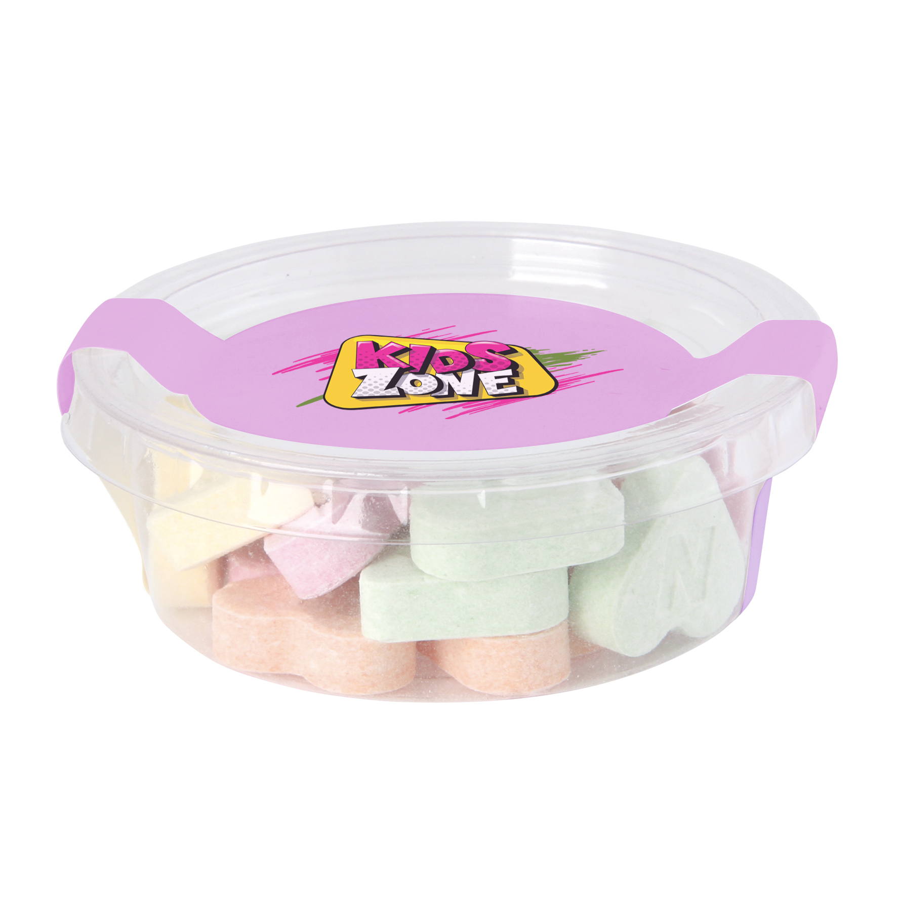 Picture of Small eco sweet tub with fruit heart sweets
