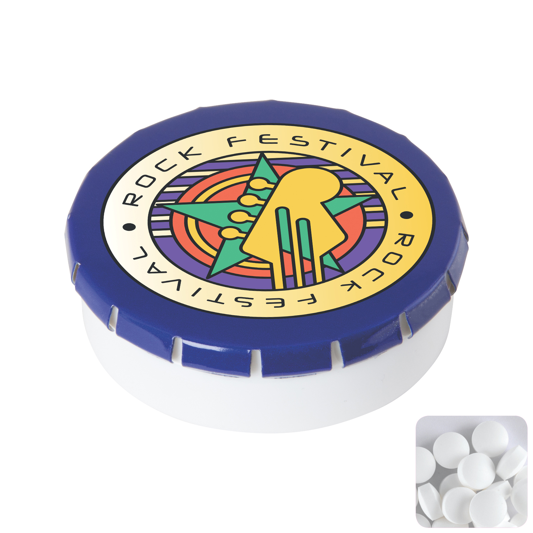 Picture of Round click plastic pot with sugar free mints