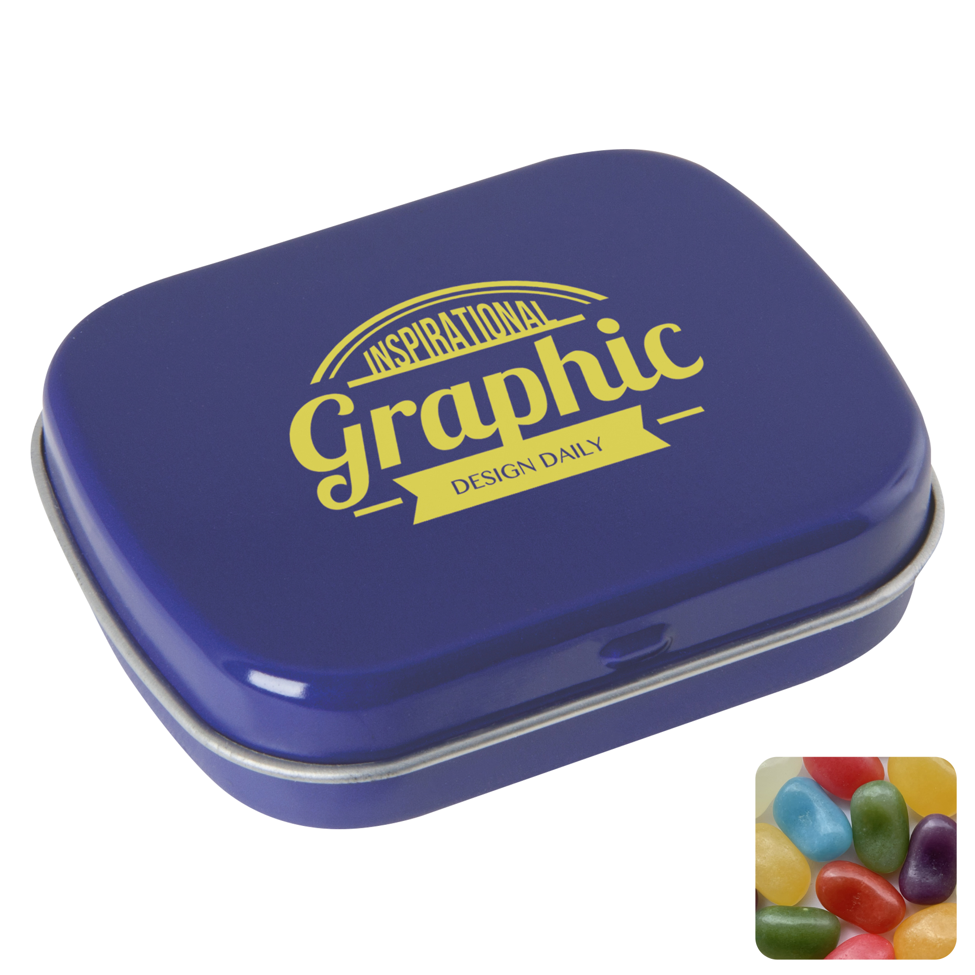 Picture of Flat hinged tin with jelly beans
