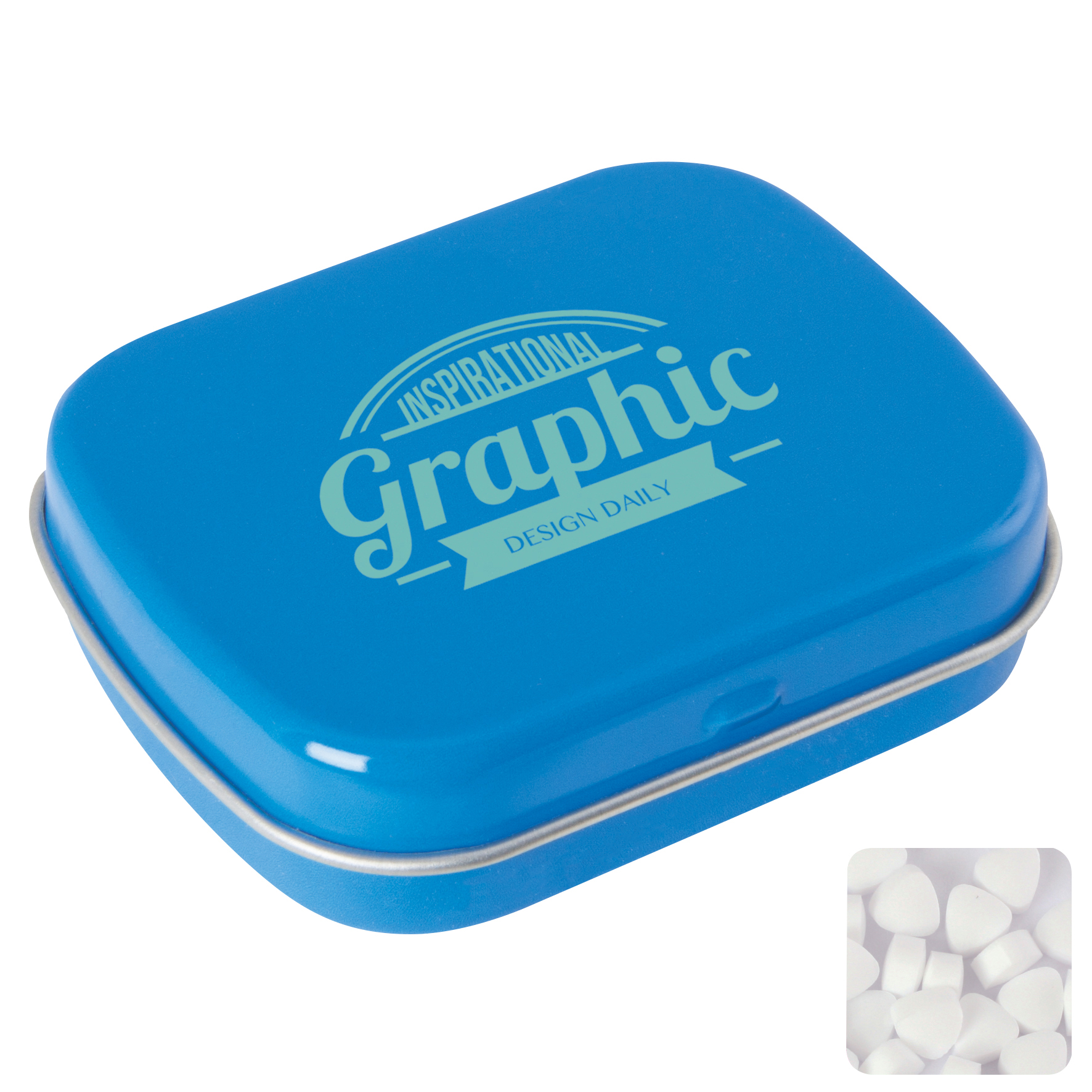 Picture of Flat hinged tin with sugar free mints