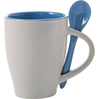 Coffee mug with spoon (300ml) 2855_018 (Light blue)