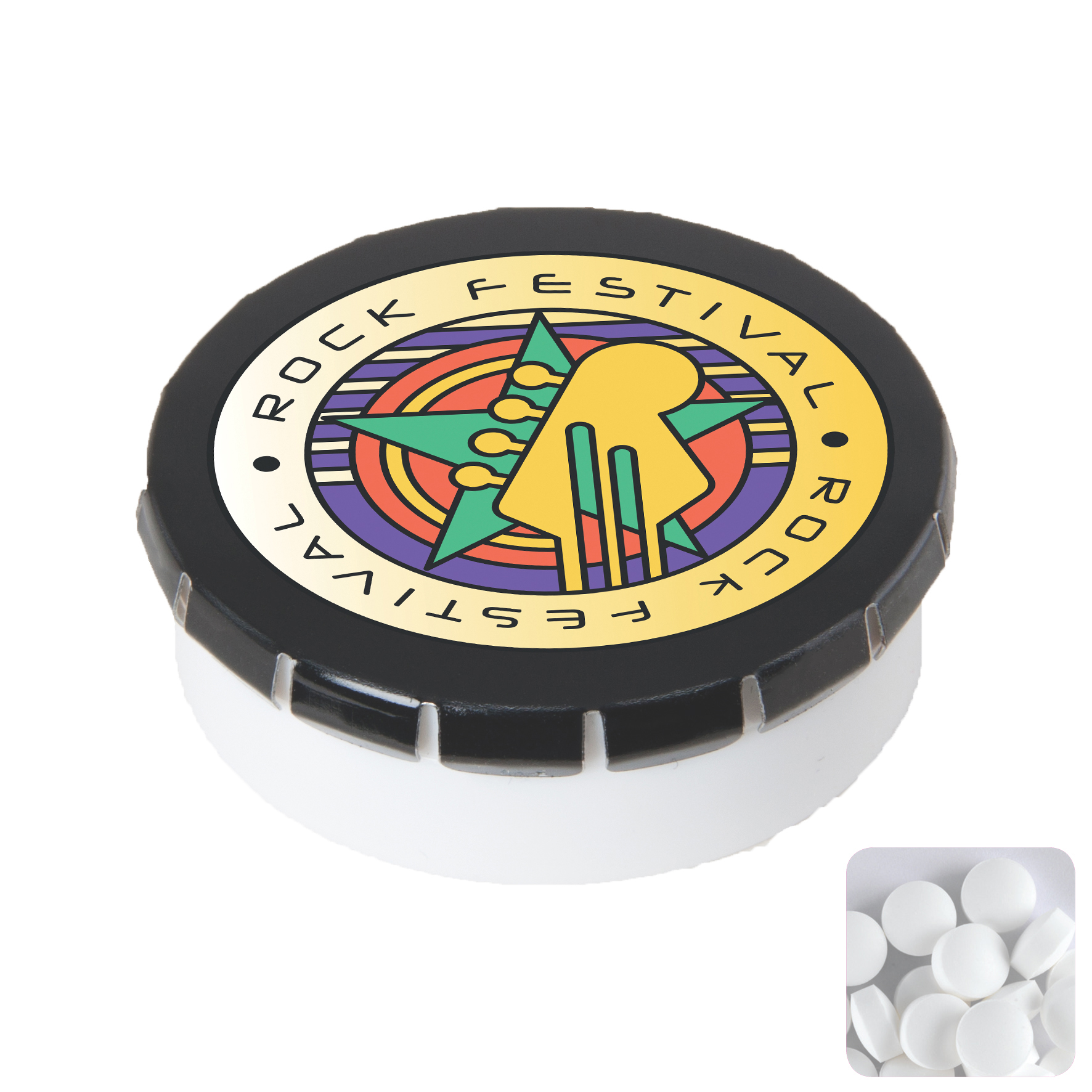 Picture of Round click plastic pot with sugar free mints