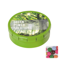 Round click tin with choco's CX0133_029 (Light green)