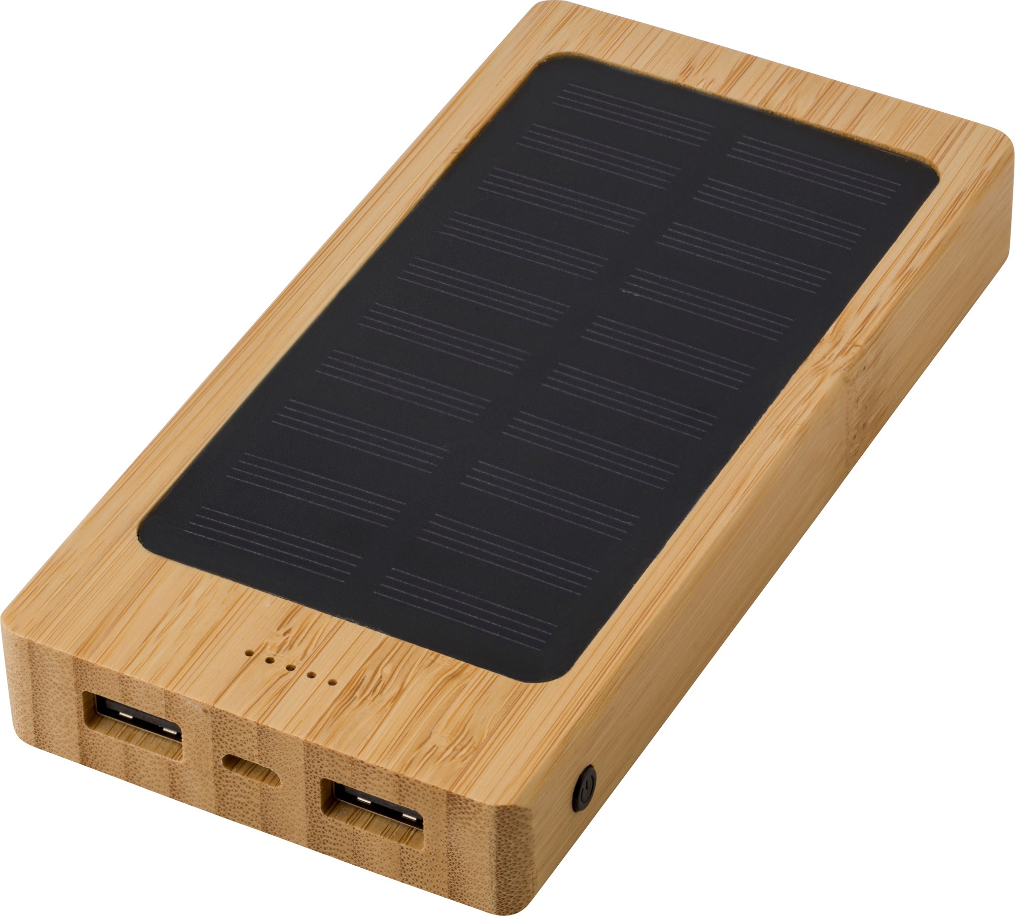 Picture of Bamboo solar power bank. (8000 mAh)