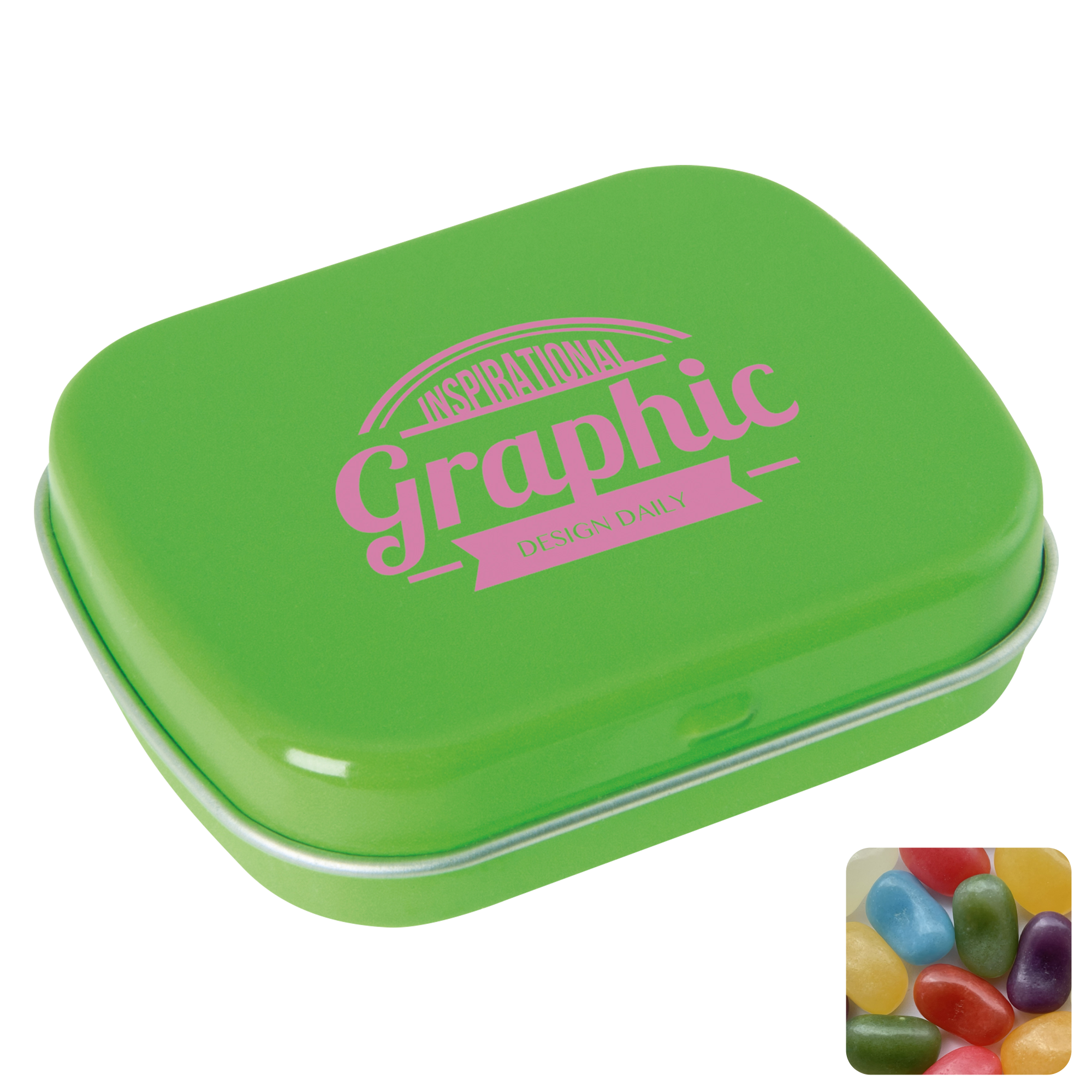Picture of Flat hinged tin with jelly beans