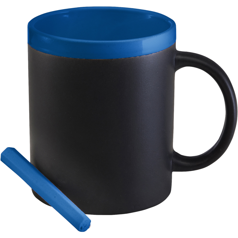Stoneware mug with chalks (300ml) 2880_023 (Cobalt blue)