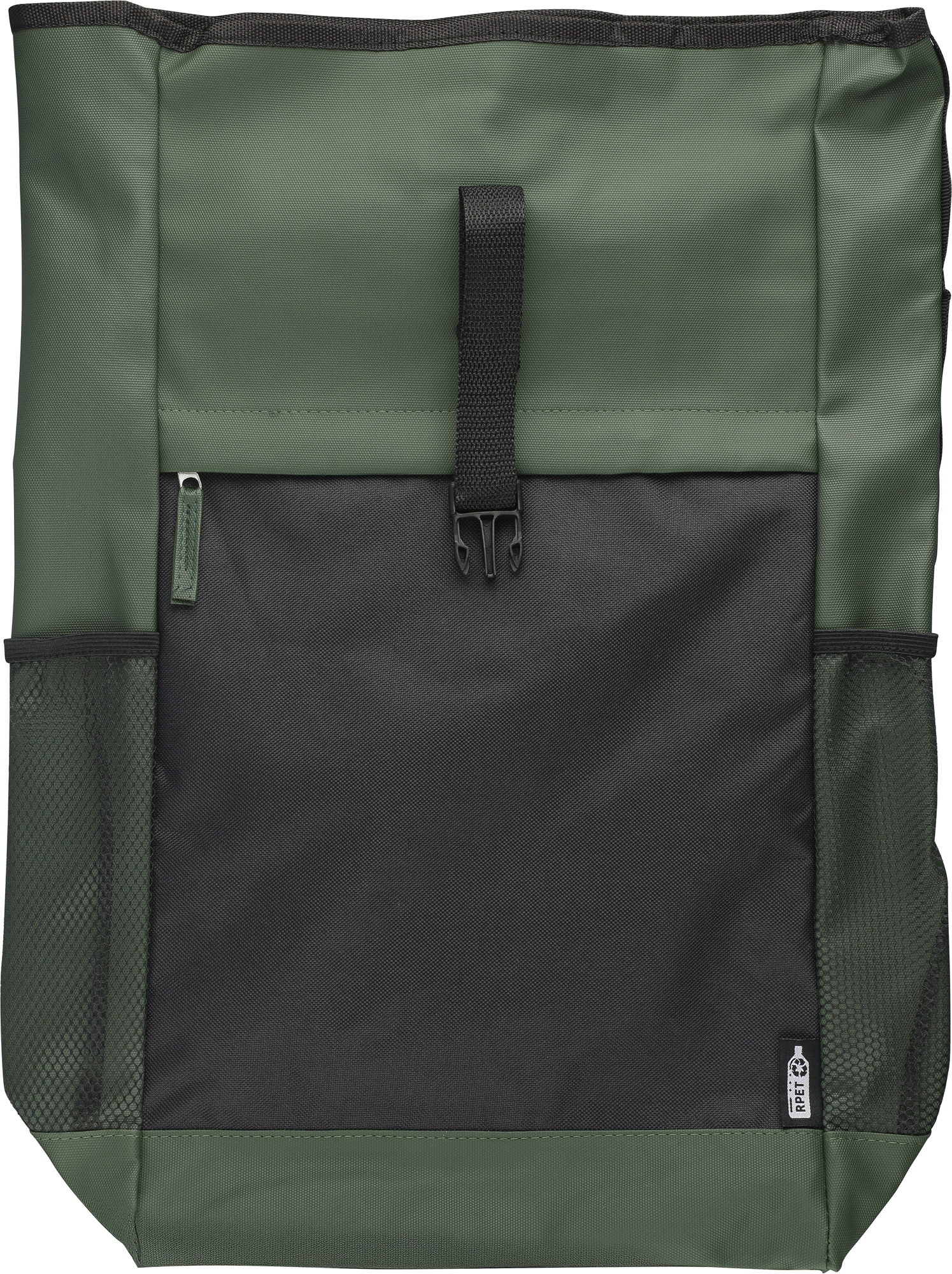 Picture of RPET polyester roll-top backpack.