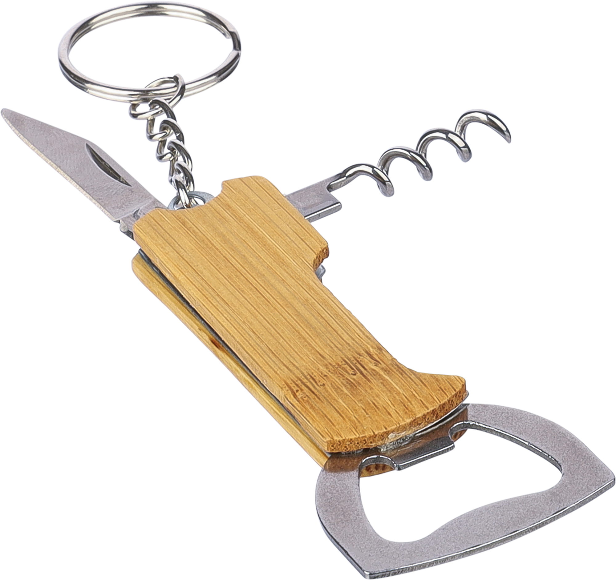 Picture of Bamboo bottle opener keyring