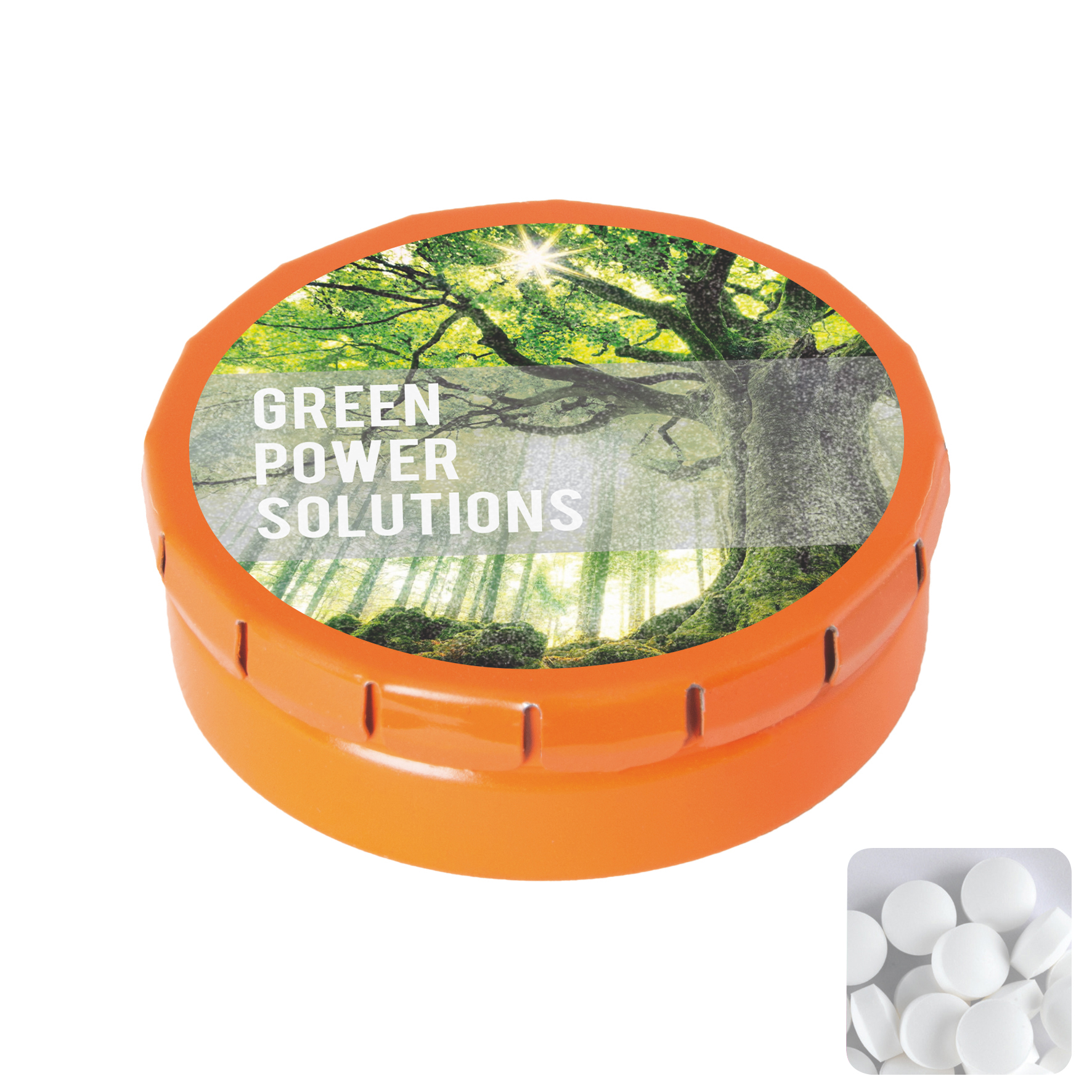 Picture of Round click tin with dextrose mints