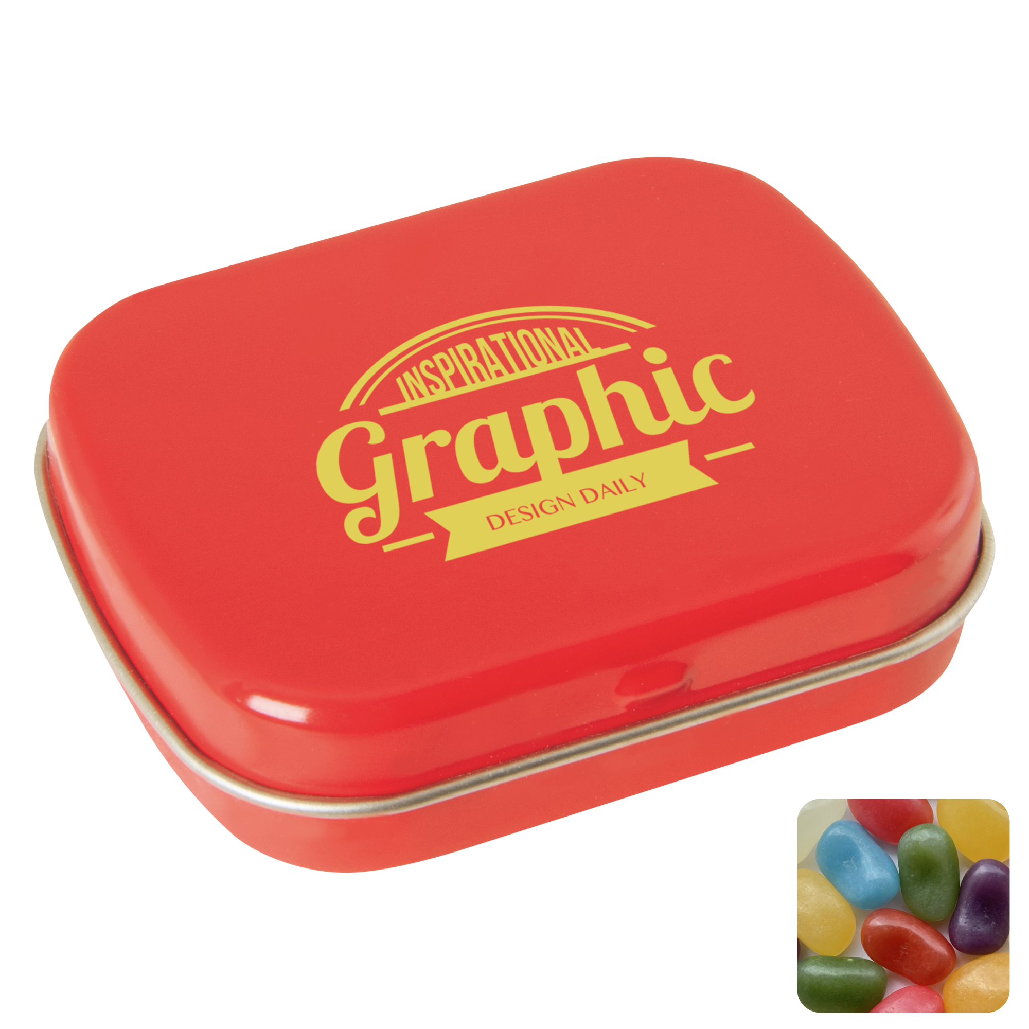 Picture of Flat hinged tin with jelly beans