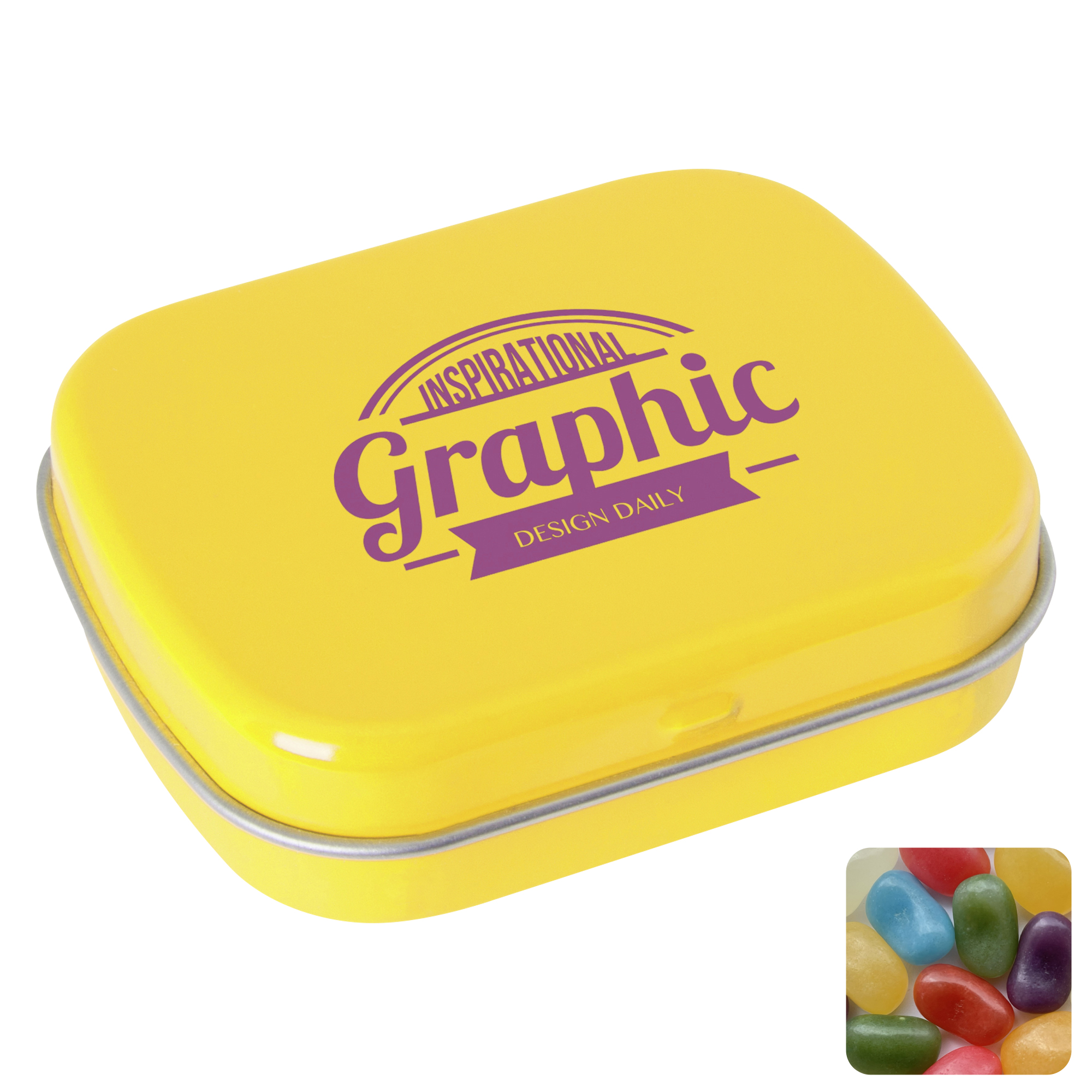 Picture of Flat hinged tin with jelly beans