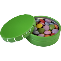 Round click tin with choco's CX0133_029 (Light green)